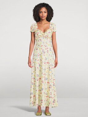 Doen NWOT Valerine Bias-Cut Dress In Floral Print S